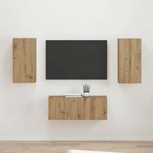 Sestava TV skříněk 2 pcs Artisanový dub kompozitní dřevo - obrázek 1