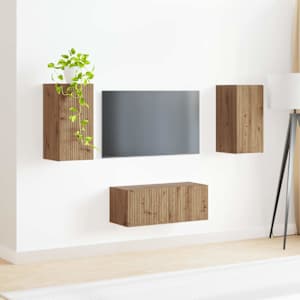 Sestava TV skříněk 2 pcs Artisanový dub kompozitní dřevo - obrázek 4