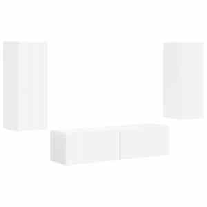 Sestava TV skříněk Nástěnný 2 pcs Bílá kompozitní dřevo - obrázek 2