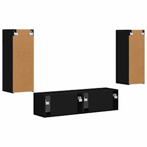Sestava TV skříněk Nástěnný 2 pcs Černá kompozitní dřevo - obrázek 8