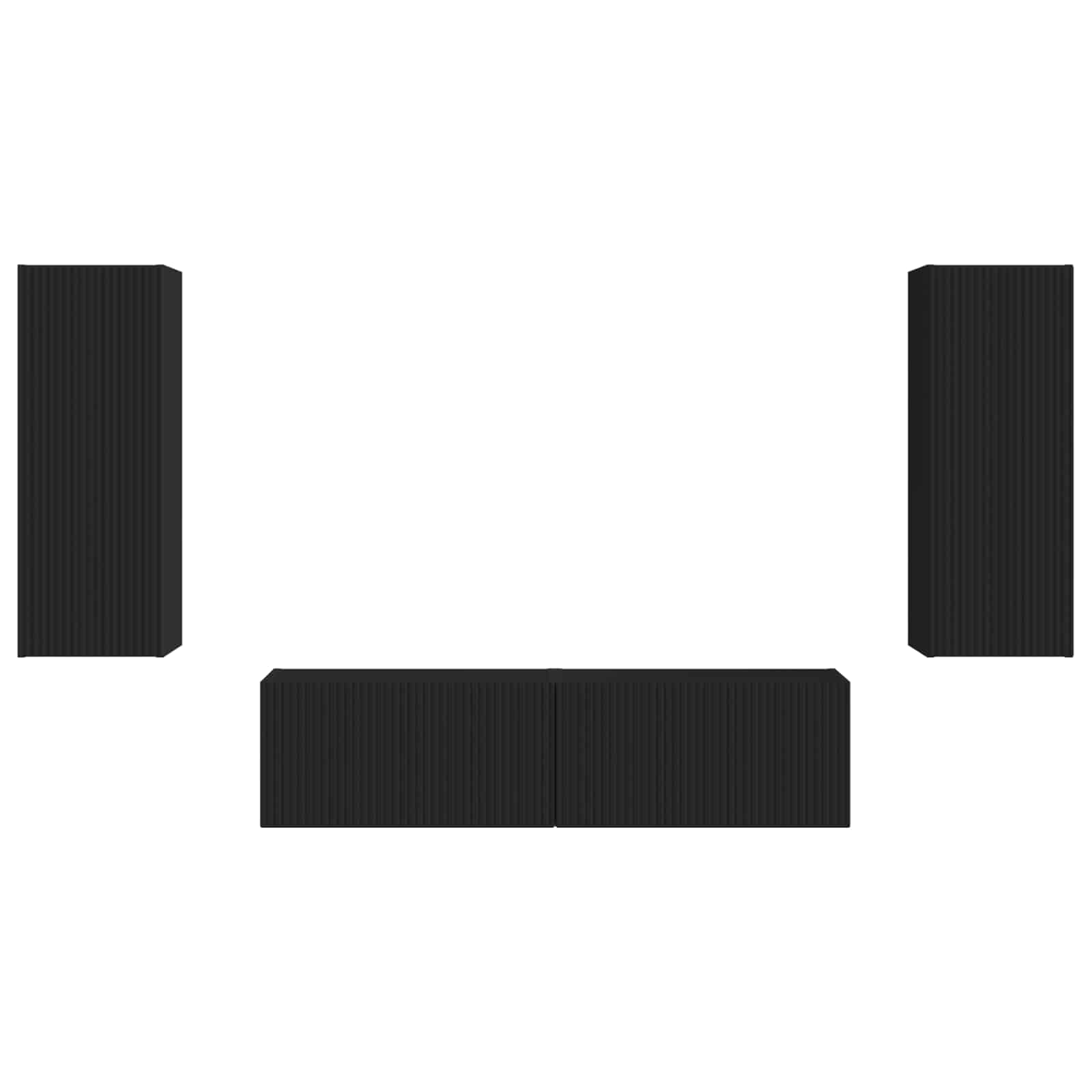 Komplet TV omaric 2 pcs Črna Konstruiran les - slika 7