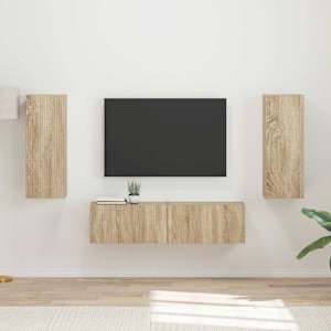 Sestava TV skříněk Nástěnný 2 pcs Sonoma dub kompozitní dřevo - obrázek 1