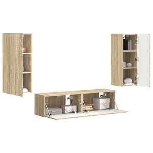 Sestava TV skříněk Nástěnný 2 pcs Sonoma dub kompozitní dřevo - obrázek 3
