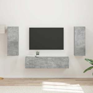 Sestava TV skříněk 2 pcs Betonově šedá kompozitní dřevo - obrázek 1