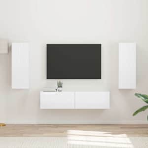 Sestava TV skříněk 2 pcs Vysoce lesklá bílá kompozitní dřevo - obrázek 1