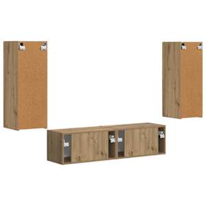 Sestava TV skříněk 2 pcs Artisanový dub kompozitní dřevo - obrázek 8