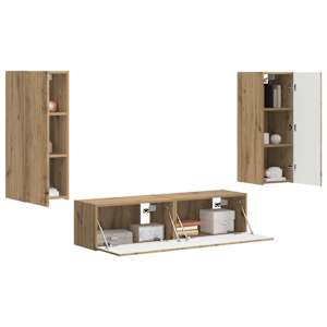 Sestava TV skříněk 2 pcs Artisanový dub kompozitní dřevo - obrázek 3