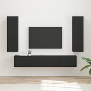 Sestava TV skříněk Nástěnný 3 pcs Černá kompozitní dřevo - obrázek 1