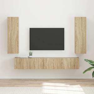 Sestava TV skříněk Nástěnný 3 pcs Sonoma dub kompozitní dřevo - obrázek 1