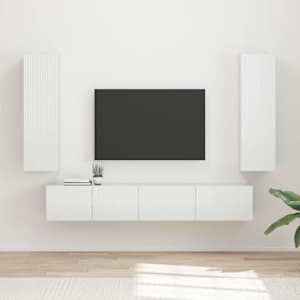 Sestava TV skříněk 3 pcs Vysoce lesklá bílá kompozitní dřevo - obrázek 1