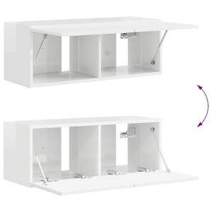 Sestava TV skříněk 3 pcs Vysoce lesklá bílá kompozitní dřevo - obrázek 11
