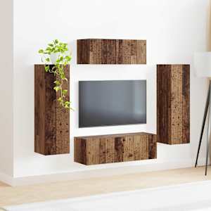 Sestava TV skříněk Nástěnný 3 pcs Kouřový dub kompozitní dřevo - obrázek 4