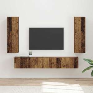 Komplet TV omaric 3 pcs Star les Konstruiran les