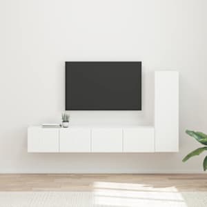 Sestava TV skříněk Nástěnný 3 pcs Bílá kompozitní dřevo