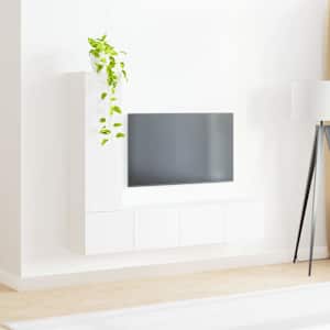 Sestava TV skříněk Nástěnný 3 pcs Bílá kompozitní dřevo - obrázek 4