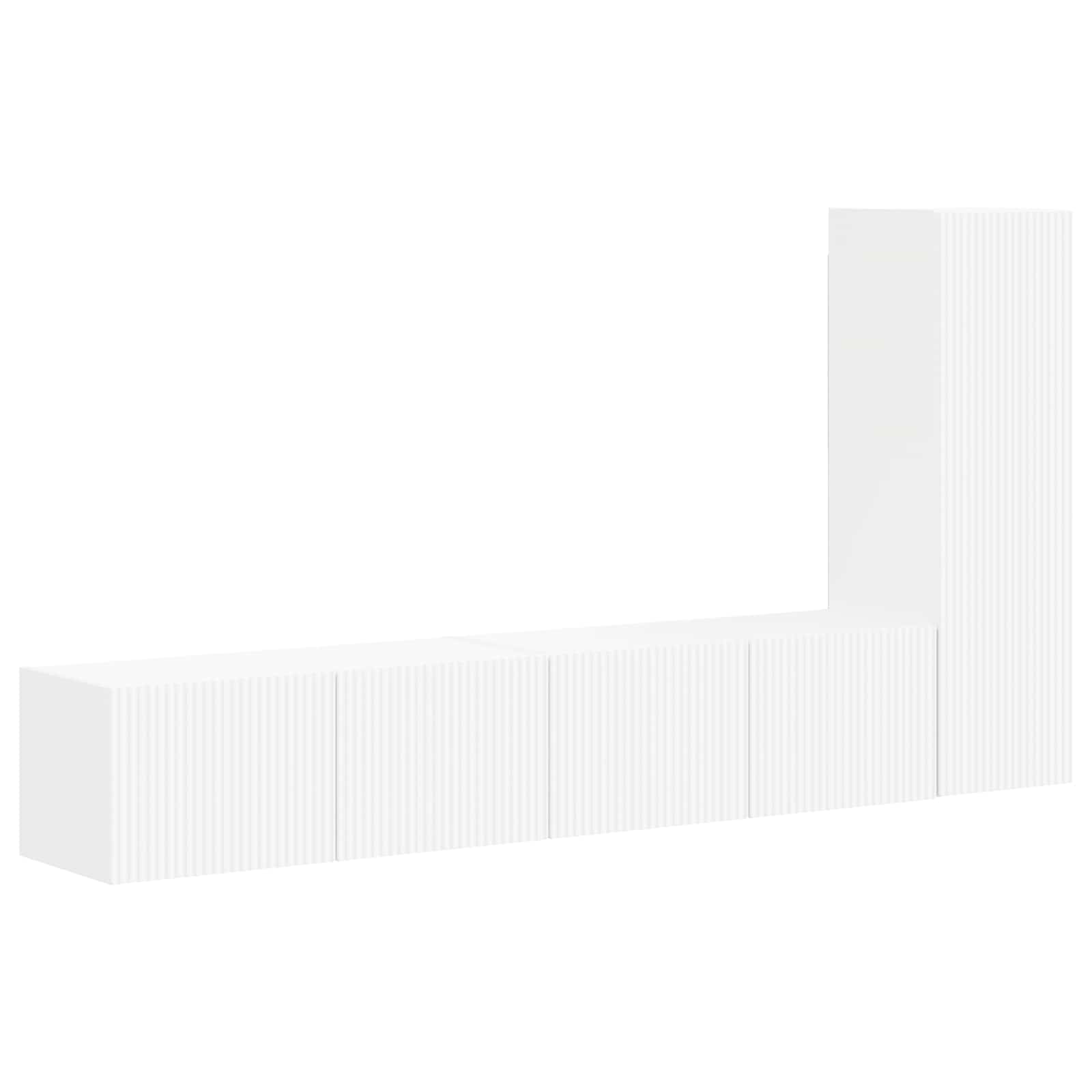 Komplet TV omaric 3 pcs Bela Konstruiran les - slika 2