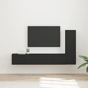 Sestava TV skříněk Nástěnný 3 pcs Černá kompozitní dřevo - obrázek 1