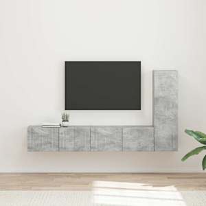 Sestava TV skříněk 3 pcs Betonově šedá kompozitní dřevo - obrázek 1