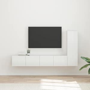 Sestava TV skříněk 3 pcs Vysoce lesklá bílá kompozitní dřevo - obrázek 1