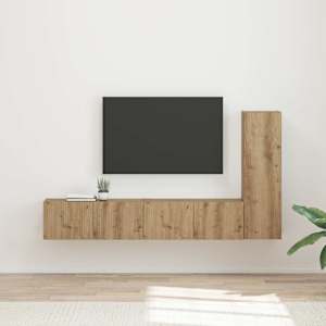 Komplet TV omaric 3 pcs Umetni hrast Konstruiran les