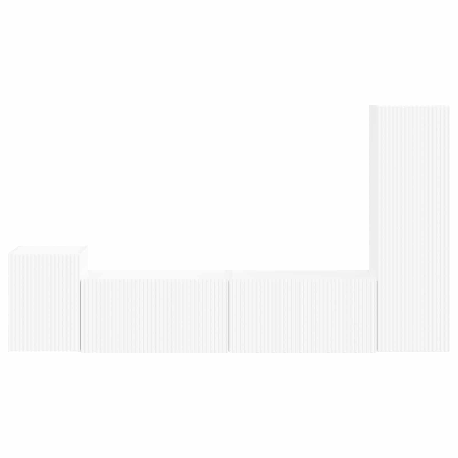 Telerikapi komplekt Seinale kinnitatav 4 pcs Valge Tehispuit 123 Kõik vajalik sinu aeda ja koju! Telerikapi komplekt Seinale kinnitatav 4 pcs Valge Tehispuit - Image 8