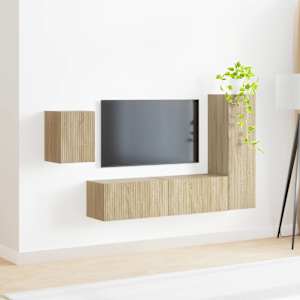 Sestava TV skříněk Nástěnný 4 pcs Sonoma dub kompozitní dřevo - obrázek 4