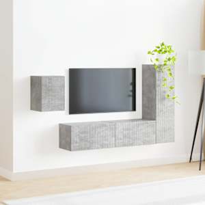 Sestava TV skříněk 4 pcs Betonově šedá kompozitní dřevo - obrázek 4
