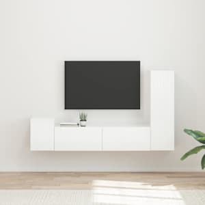 Sestava TV skříněk 4 pcs Vysoce lesklá bílá kompozitní dřevo - obrázek 1