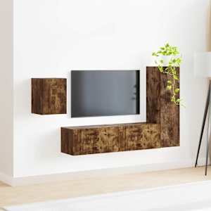 Sestava TV skříněk Nástěnný 4 pcs Kouřový dub kompozitní dřevo - obrázek 4