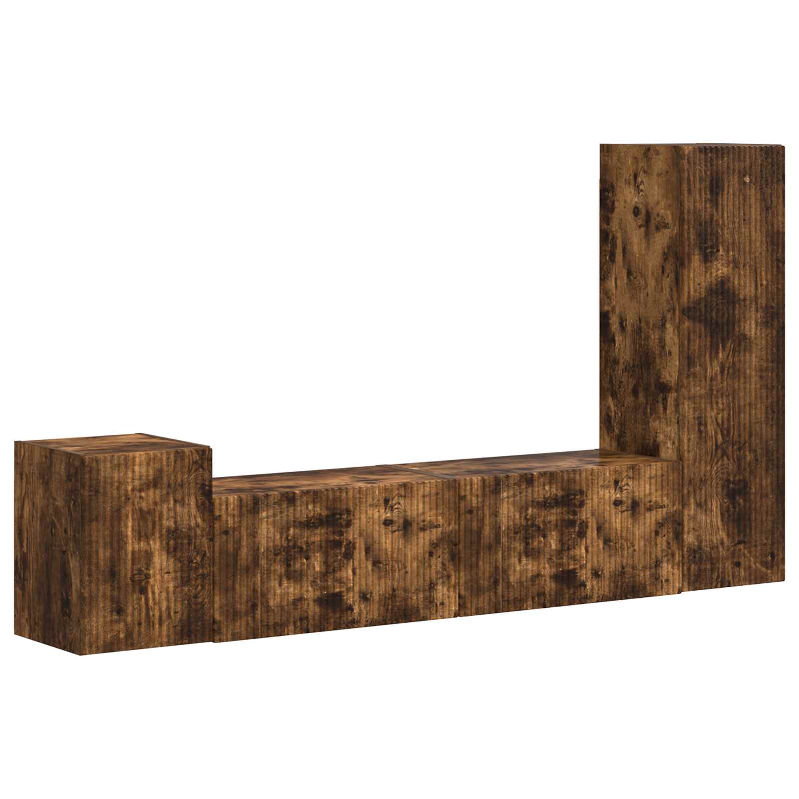 Telerikapi komplekt 4 pcs Suitsetatud tamm Tehispuit 186 Kõik vajalik sinu aeda ja koju! Telerikapi komplekt 4 pcs Suitsetatud tamm Tehispuit - Image 2