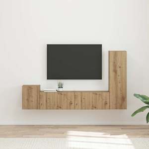 Sestava TV skříněk 4 pcs Artisanový dub kompozitní dřevo - obrázek 1