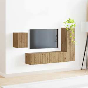 Sestava TV skříněk 4 pcs Artisanový dub kompozitní dřevo - obrázek 4