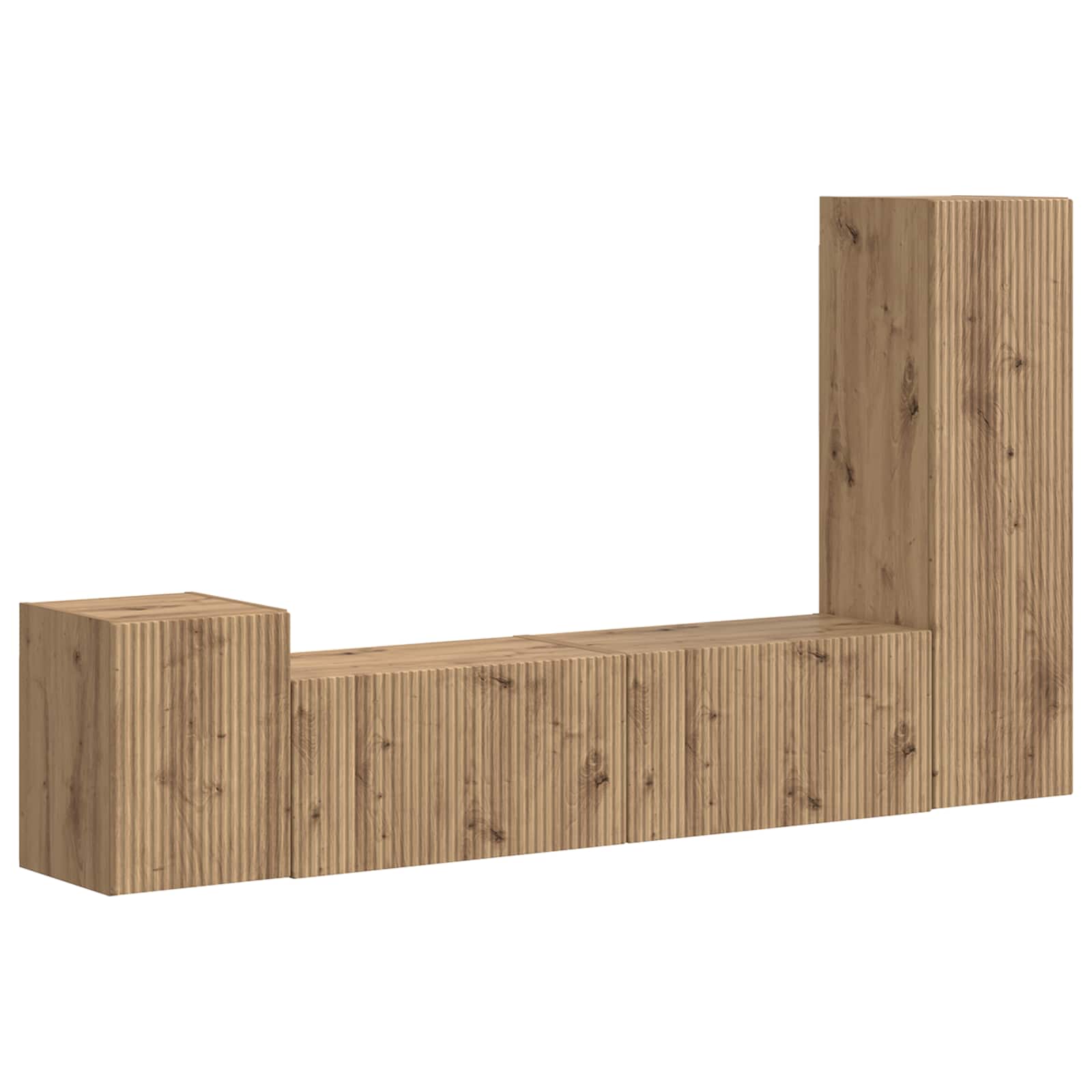 Thumbnail - vidaXL TV-Schrankset Wandmontiert 4 pcs Artisan-Eiche Holzwerkstoff