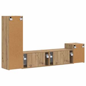 Sestava TV skříněk 4 pcs Artisanový dub kompozitní dřevo - obrázek 9