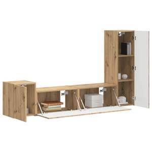Sestava TV skříněk 4 pcs Artisanový dub kompozitní dřevo - obrázek 3