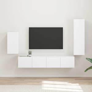 Sestava TV skříněk Nástěnný 4 pcs Bílá kompozitní dřevo - obrázek 1