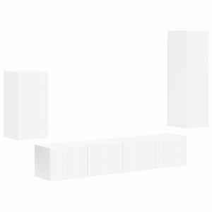 Sestava TV skříněk Nástěnný 4 pcs Bílá kompozitní dřevo - obrázek 2