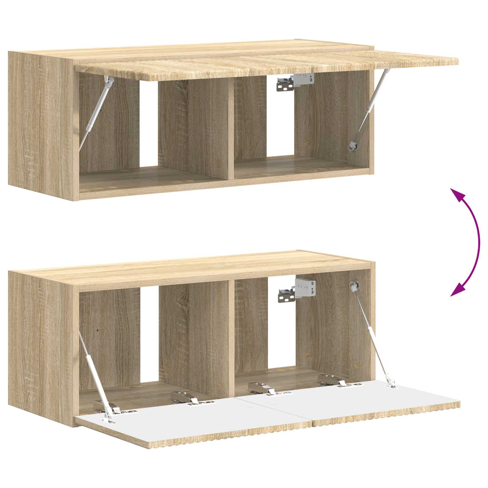 Komplet TV omaric 4 pcs Sonoma hrast Konstruiran les - slika 11
