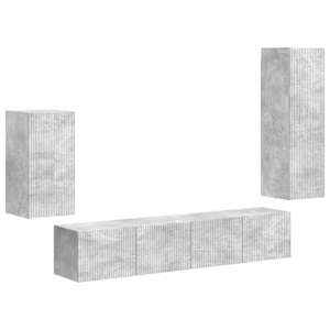 Sestava TV skříněk 4 pcs Betonově šedá kompozitní dřevo - obrázek 2