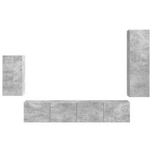 Sestava TV skříněk 4 pcs Betonově šedá kompozitní dřevo - obrázek 8