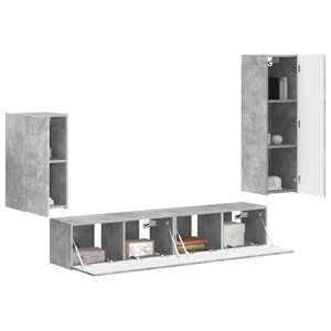 Sestava TV skříněk 4 pcs Betonově šedá kompozitní dřevo - obrázek 3