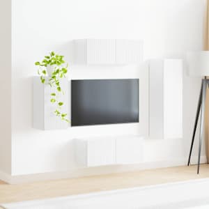 Sestava TV skříněk 4 pcs Vysoce lesklá bílá kompozitní dřevo - obrázek 4