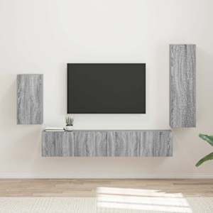 Sestava TV skříněk Nástěnný 4 pcs Šedá Sonoma kompozitní dřevo - obrázek 1