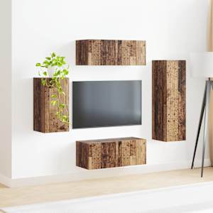 Sestava TV skříněk Nástěnný 4 pcs Staré dřevo kompozitní dřevo - obrázek 4