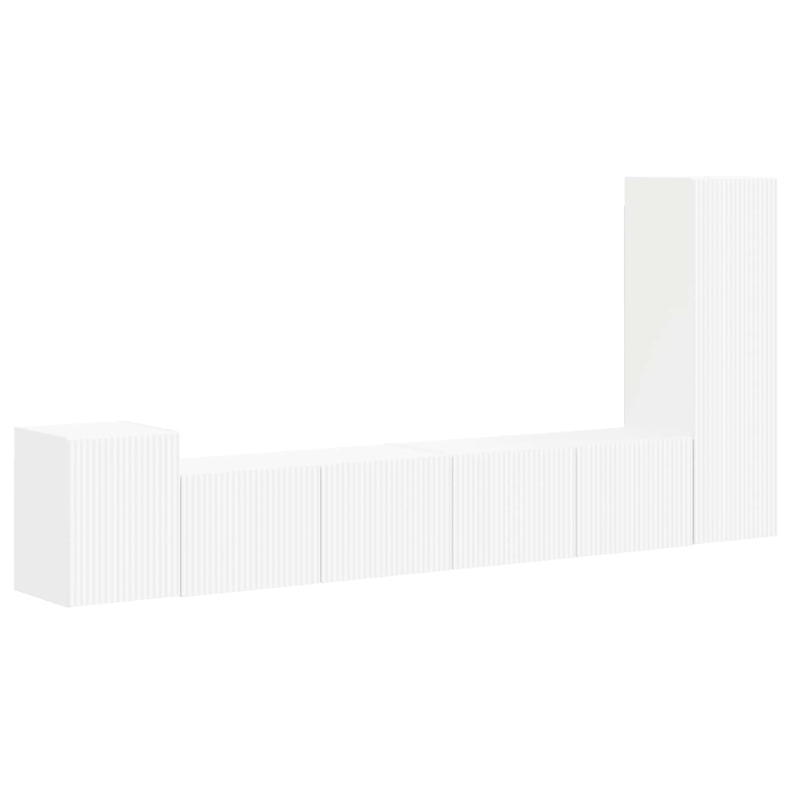 Komplet TV omaric 3 pcs Bela Konstruiran les - slika 2