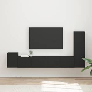 Sestava TV skříněk Nástěnný 3 pcs Černá kompozitní dřevo - obrázek 1