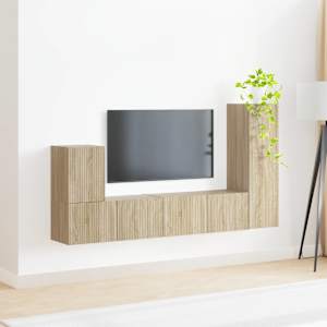 Sestava TV skříněk Nástěnný 3 pcs Sonoma dub kompozitní dřevo - obrázek 4