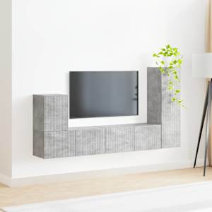 Sestava TV skříněk 3 pcs Betonově šedá kompozitní dřevo - obrázek 4
