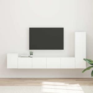 Sestava TV skříněk 3 pcs Vysoce lesklá bílá kompozitní dřevo - obrázek 1