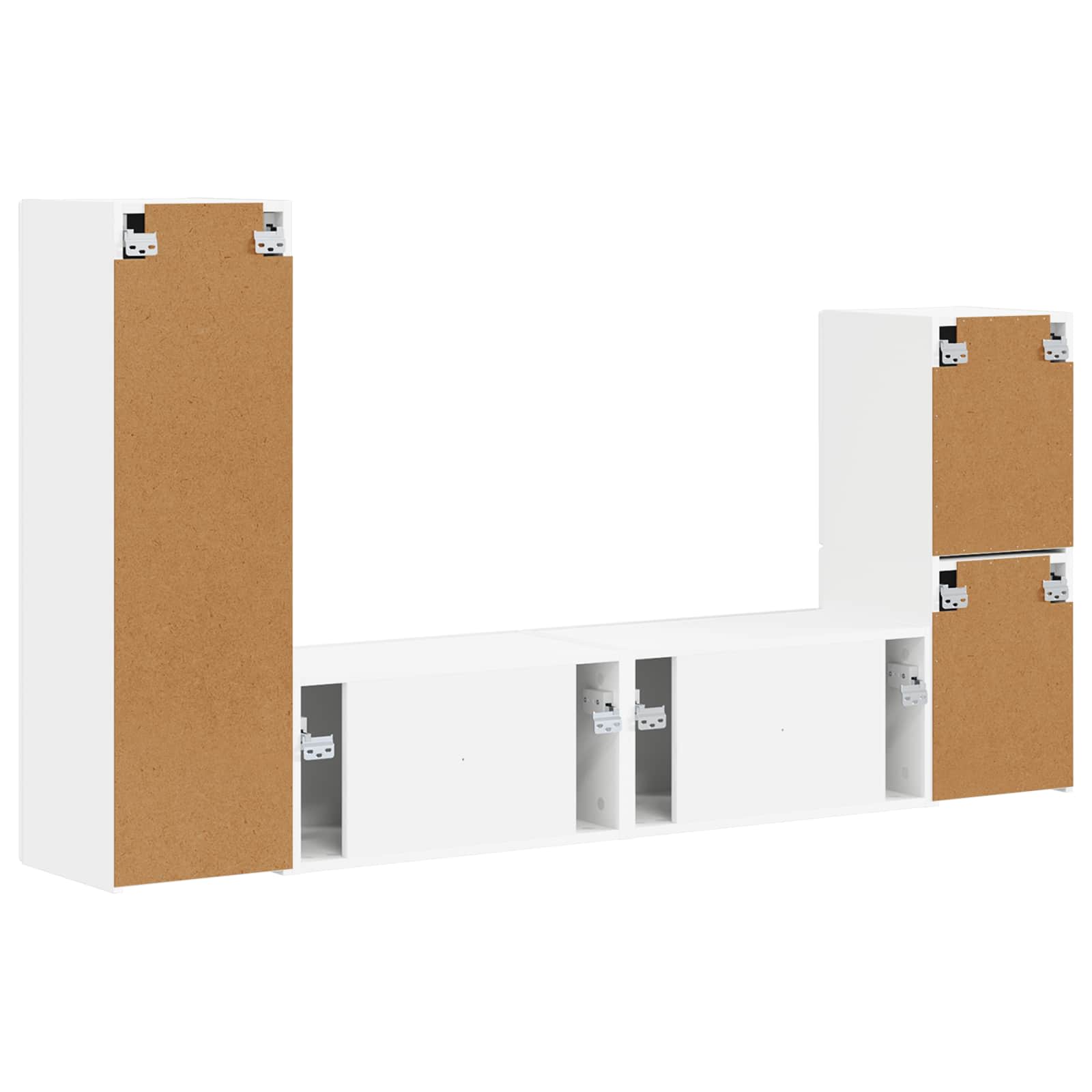 Telerikapi komplekt Seinale kinnitatav 4 pcs Valge Tehispuit 78 Kõik vajalik sinu aeda ja koju! Telerikapi komplekt Seinale kinnitatav 4 pcs Valge Tehispuit - Image 9